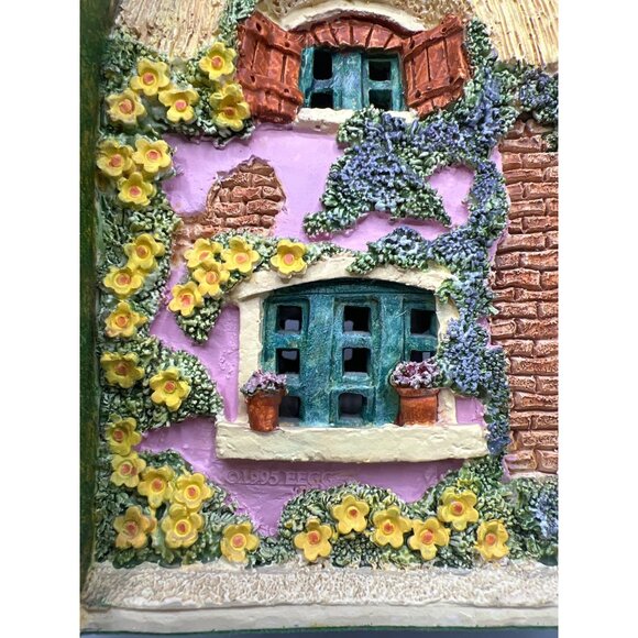 Lilliput Lane Foxton Folk Bookworm Cottage Bookend Kay Baker 1995 Floral Design - Picture 12 of 12